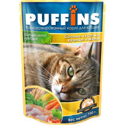 Puffins 100 гр Курица желе д/кошек 1/24