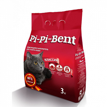 Пи-пи Bent Классик 3 кг ( 7 л ) п/м (6шт)пакет  Комкующийся