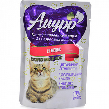Амурр 100 гр  Ягненок желе д/кошек 1/24