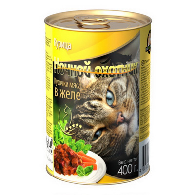 Ночной охотник 415 гр ж/б Курица желе д/кошек 1/20