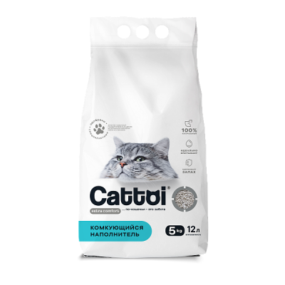 Наполнитель минеральный комкующийся Cattoi Extra Comfort 5 кг