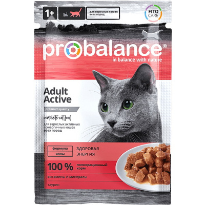 ProBalance Active д/ активных кошек 85 гр пауч